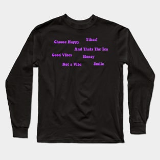 Bright Magenta VSCO Word Sticker Pack Long Sleeve T-Shirt